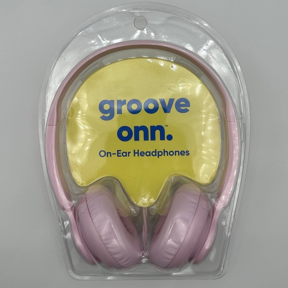 Groove Onn On Ear Headphones Pink Wired 3.5mm Jack Adjustable  NEW